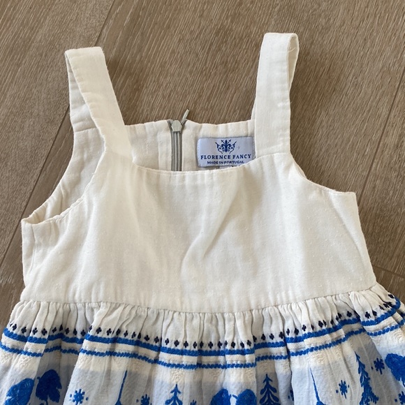 Florence Fancy girls dress! Blue / white dress! Size 4Y - Picture 3 of 7